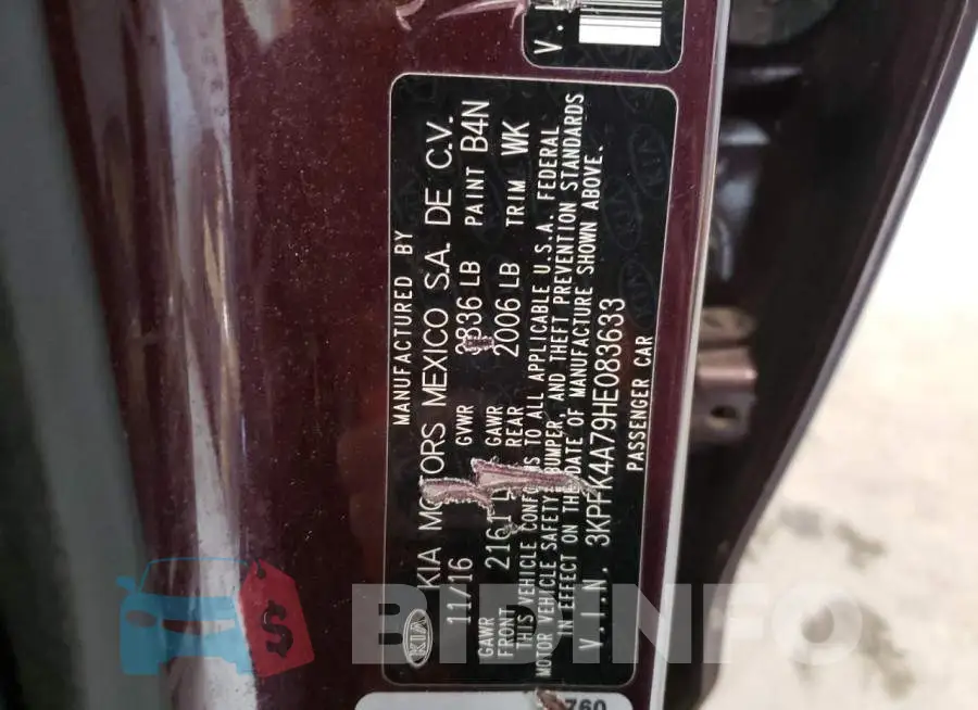 3KPFK4A79HE083633 Photo# 13