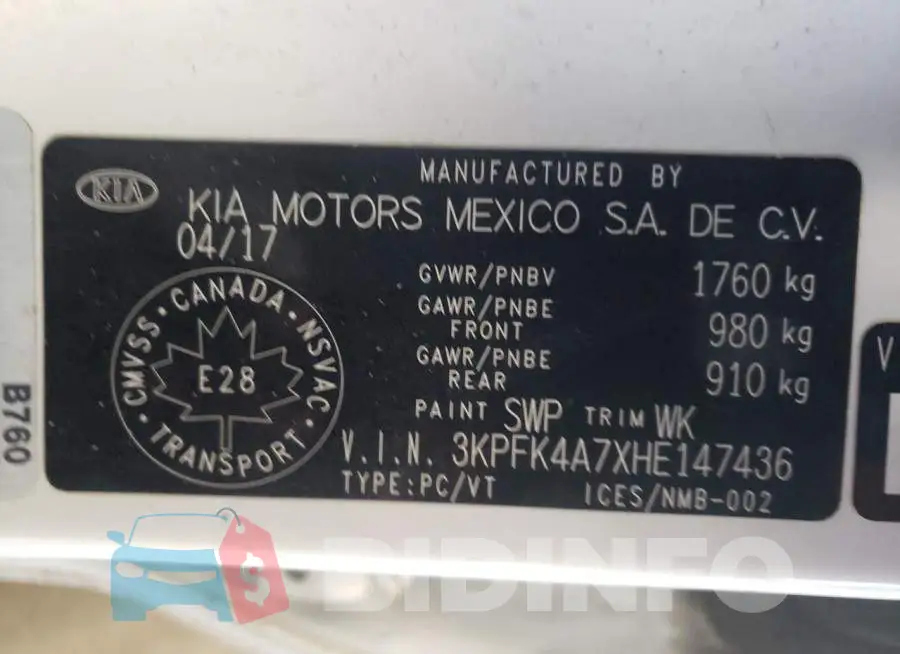 3KPFK4A7XHE147436 Photo# 12