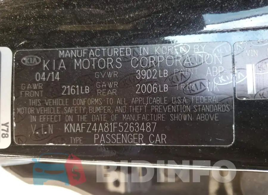 KNAFZ4A81F5263487 Photo# 12