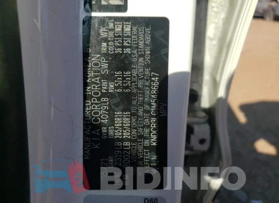 KNDCB3LC1M5486647 Photo# 10