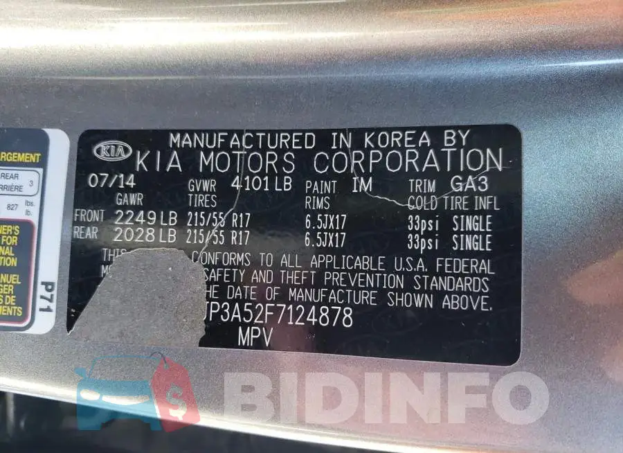 KNDJP3A52F7124878 Photo# 13