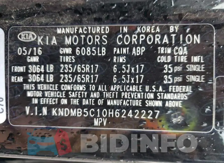KNDMB5C10H6242227 Photo# 13