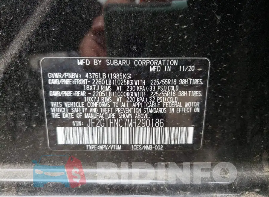 JF2GTHNC7MH290186 Photo# 10