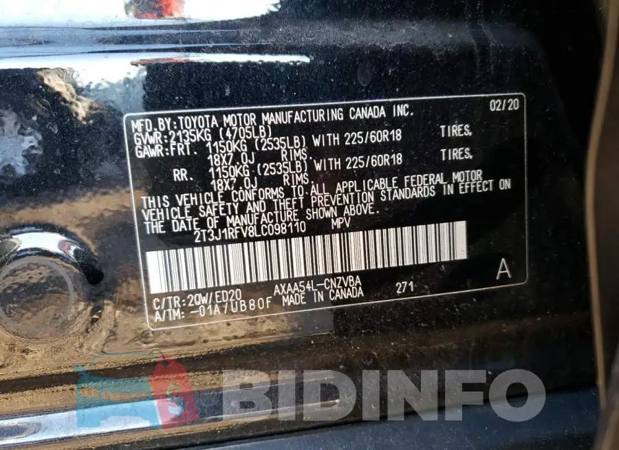 2T3J1RFV8LC098110 Photo# 13
