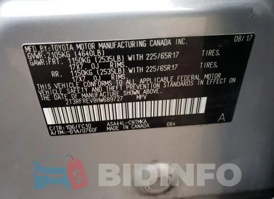 2T3RFREV8HW689727 Photo# 14