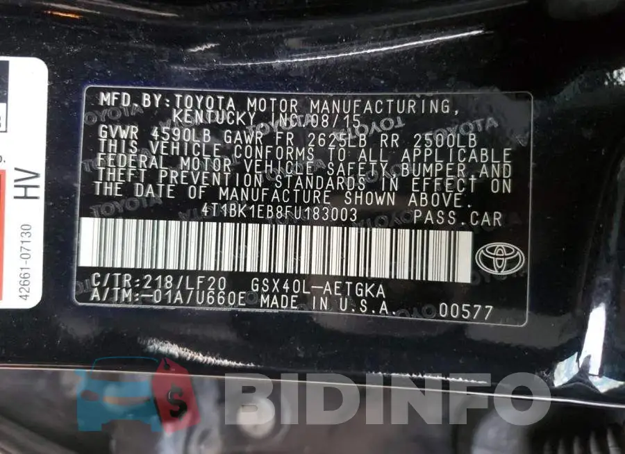 4T1BK1EB8FU183003 Photo# 12