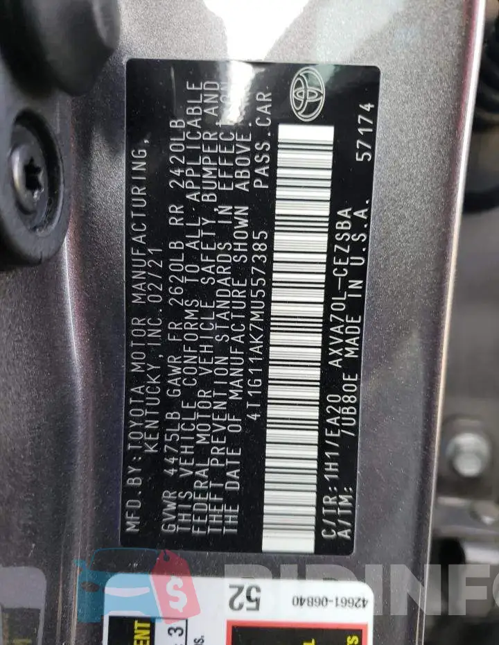 4T1G11AK7MU557385 Photo# 13