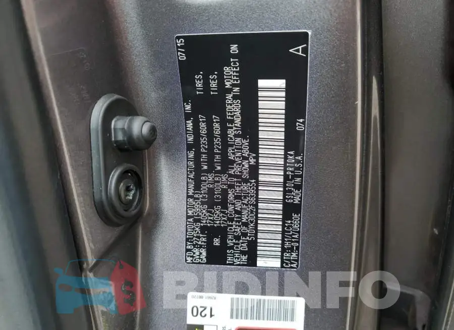 5TDYK3DC2FS639554 Photo# 13