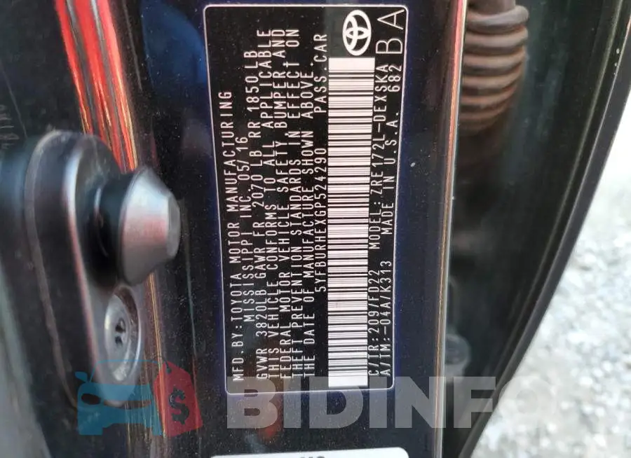 5YFBURHEXGP524290 Photo# 12