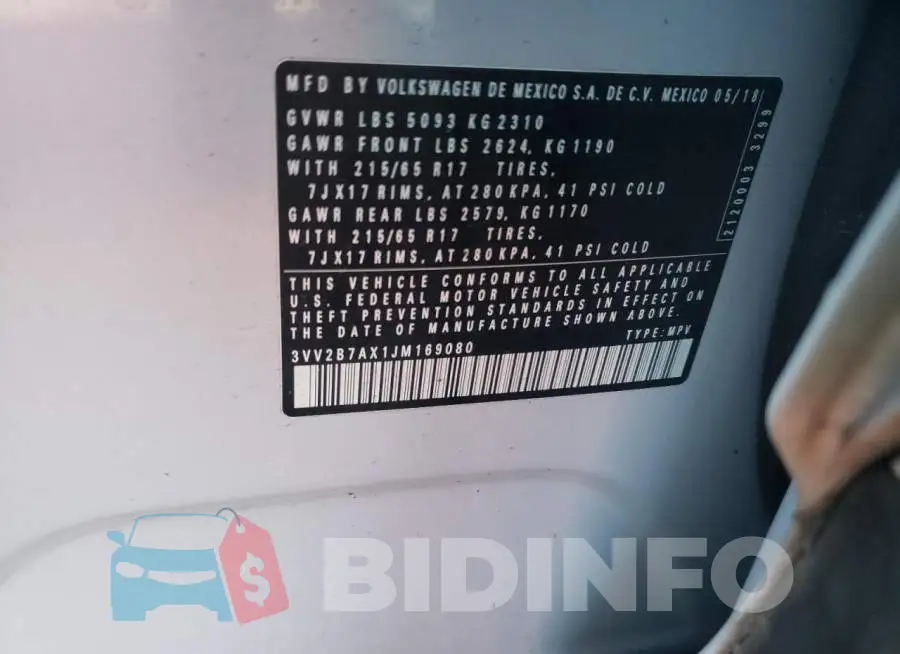 3VV2B7AX1JM169080 Photo# 13