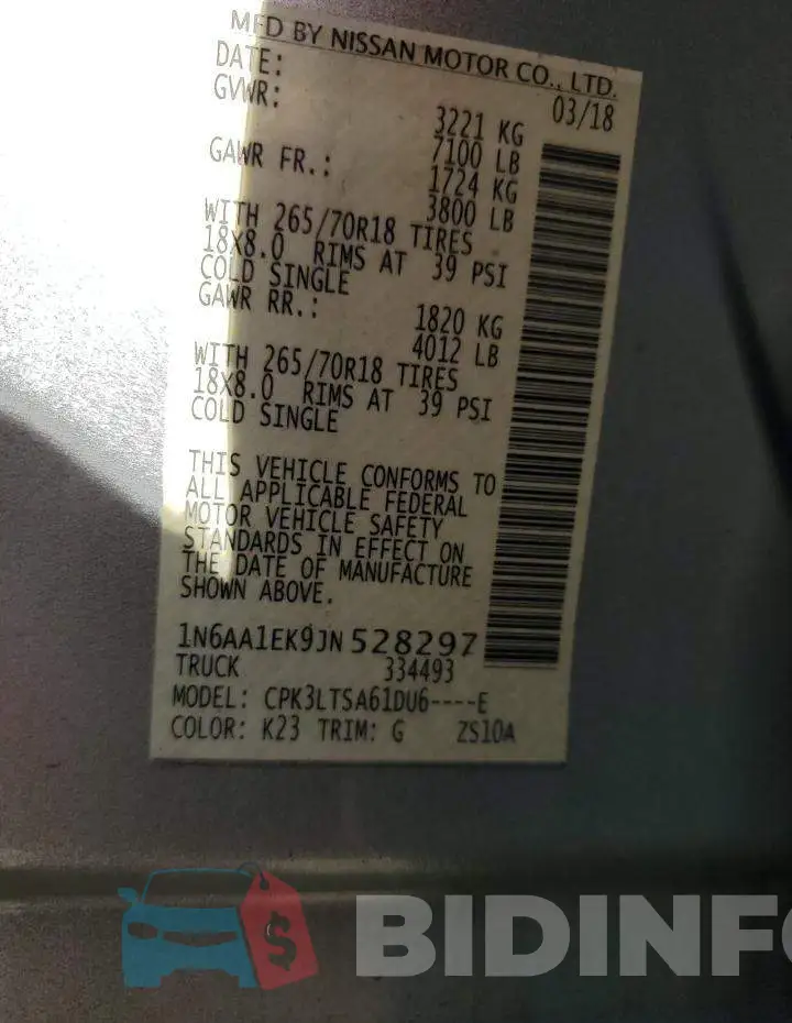 1N6AA1EK9JN528297 Photo# 12
