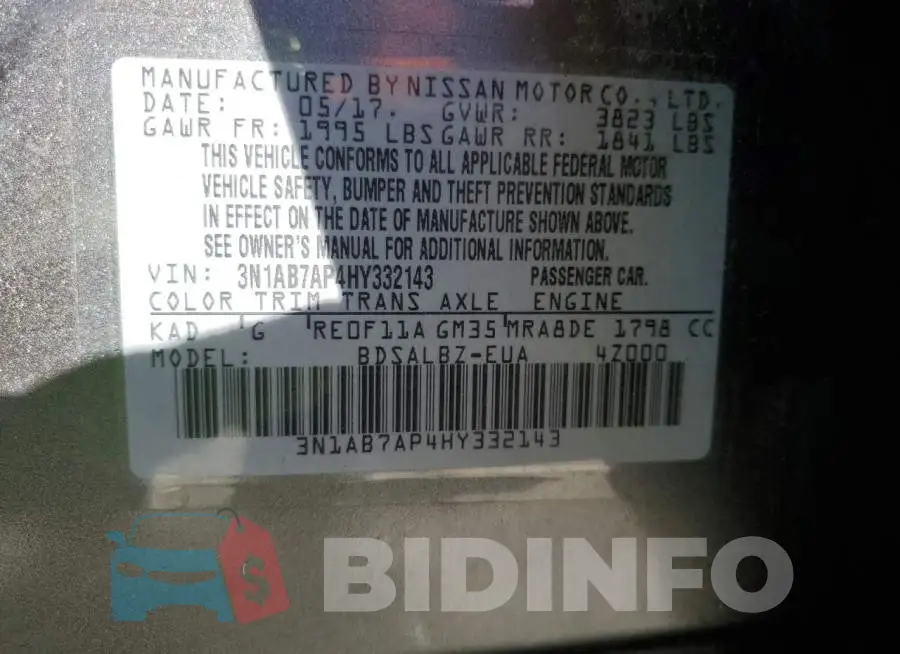 3N1AB7AP4HY332143 Photo# 12