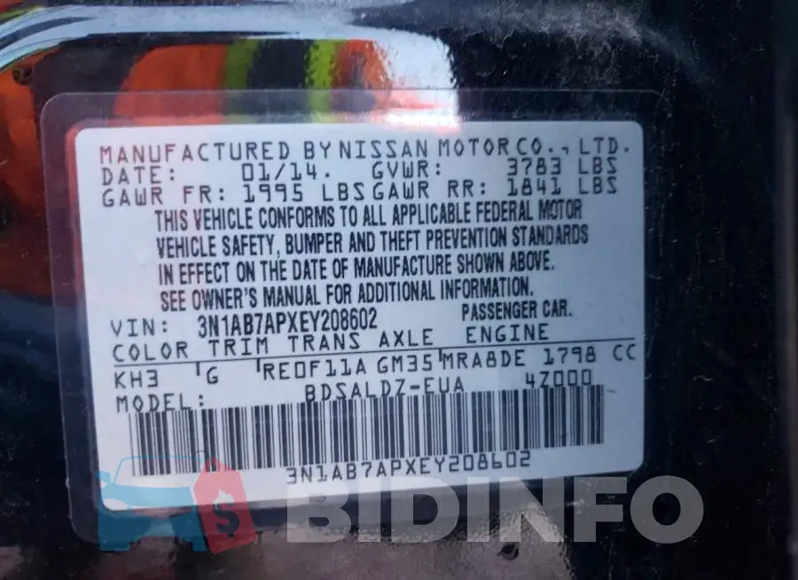 3N1AB7APXEY208602 Photo# 12
