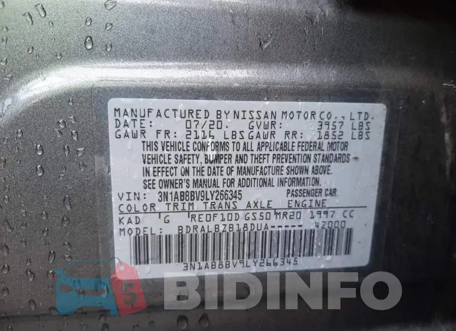 3N1AB8BV9LY266345 Photo# 12