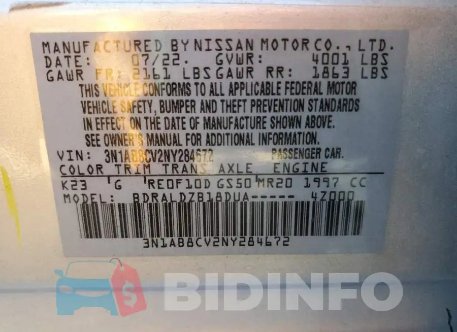 3N1AB8CV2NY284672 Photo# 12