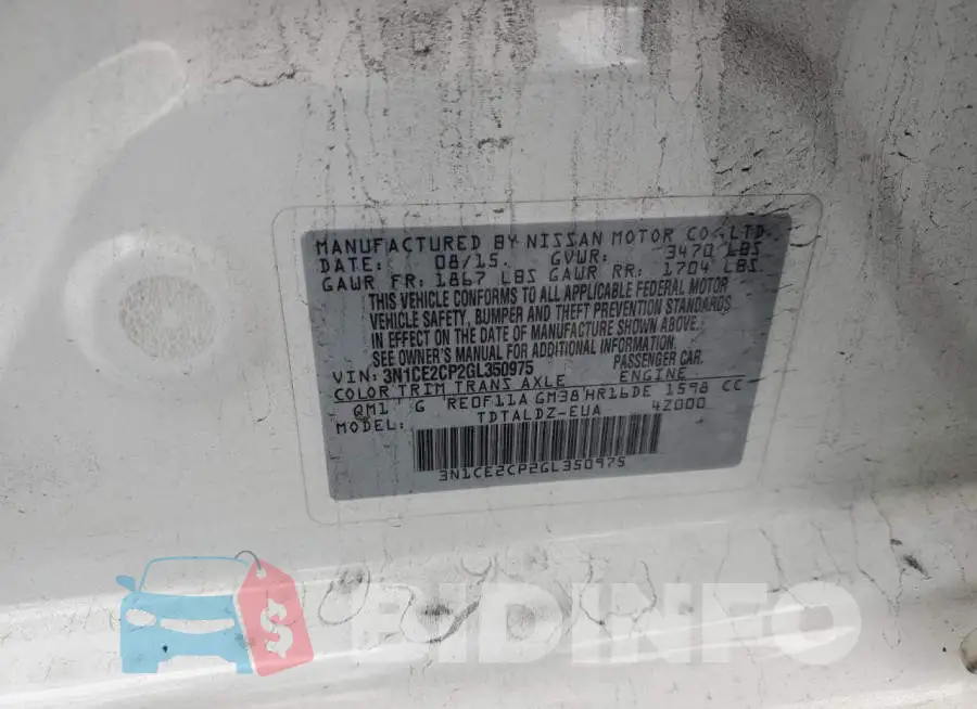 3N1CE2CP2GL350975 Photo# 12