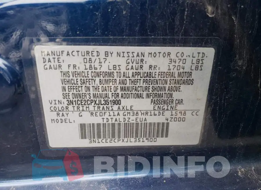 3N1CE2CPXJL351900 Photo# 13