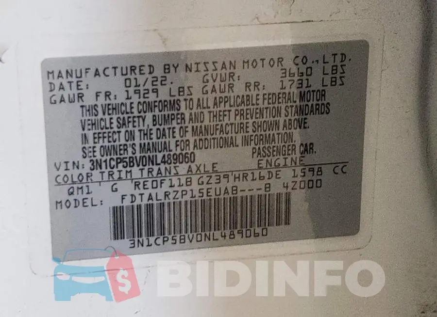 3N1CP5BV0NL489060 Photo# 12