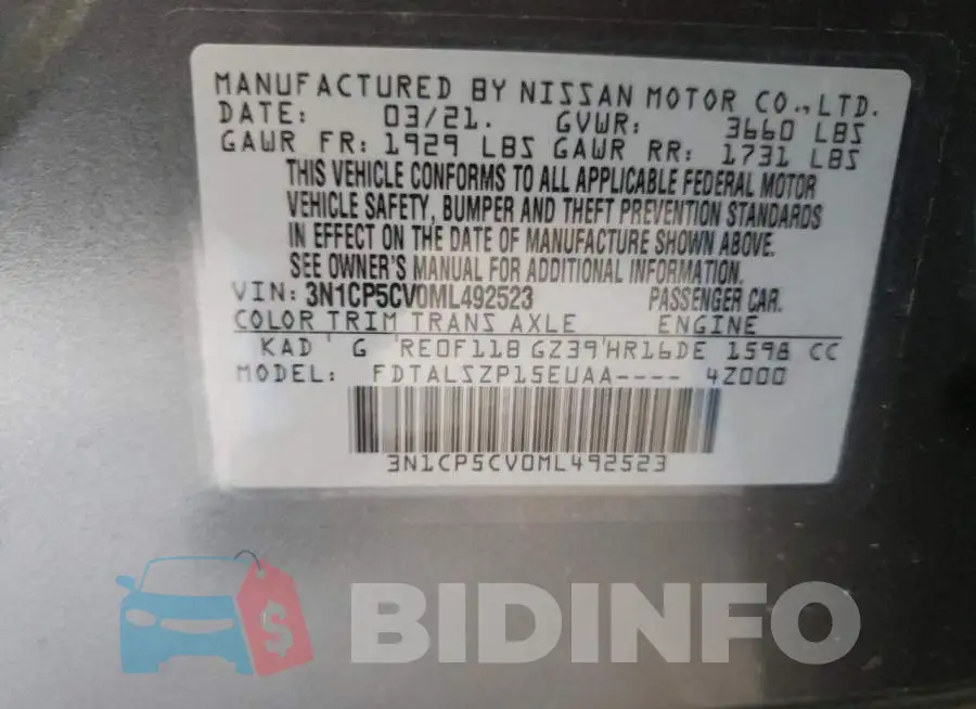 3N1CP5CV0ML492523 Photo# 10
