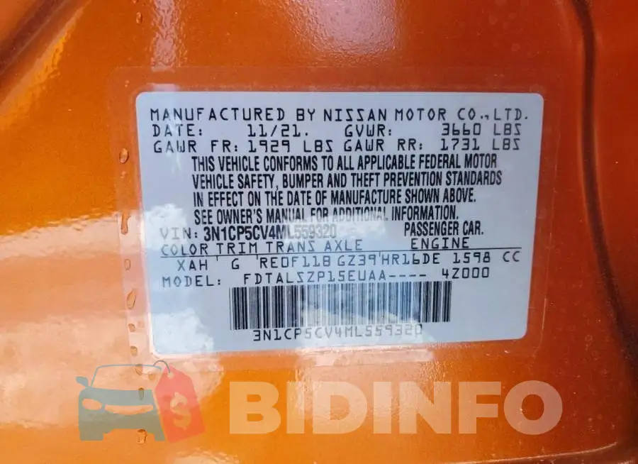 3N1CP5CV4ML559320 Photo# 10