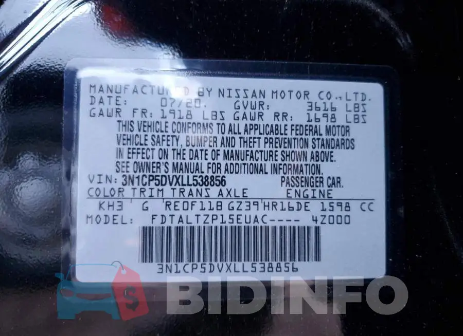 3N1CP5DVXLL538856 Photo# 13