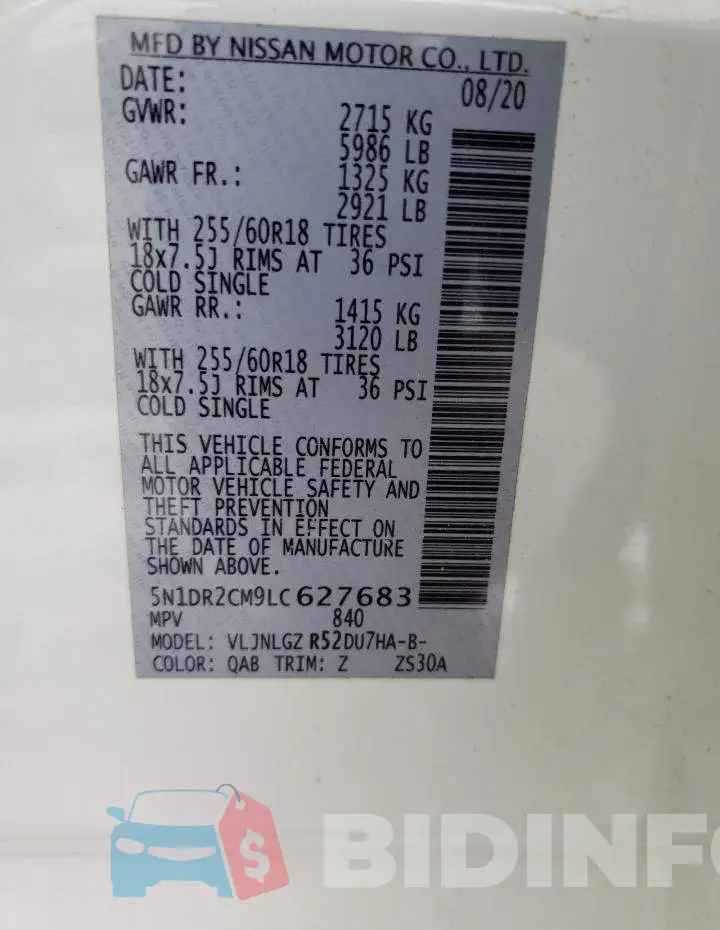 5N1DR2CM9LC627683 Photo# 12