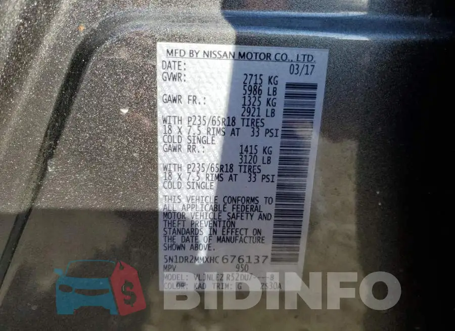 5N1DR2MMXHC676137 Photo# 12