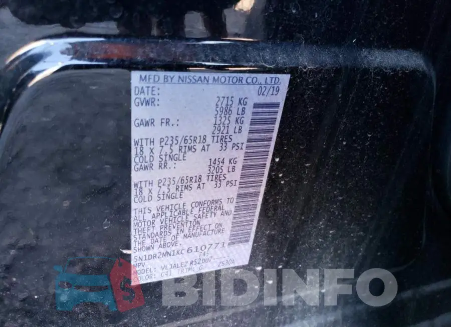 5N1DR2MN1KC610771 Photo# 10