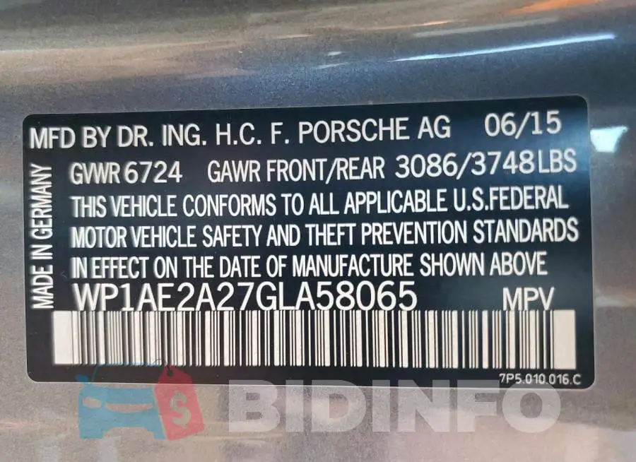 WP1AE2A27GLA58065 Photo# 10