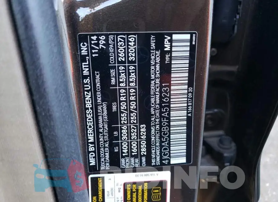 4JGDA5GB9FA516231 Photo# 13