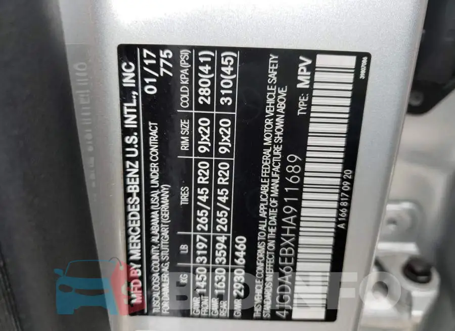 4JGDA6EBXHA911689 Photo# 14