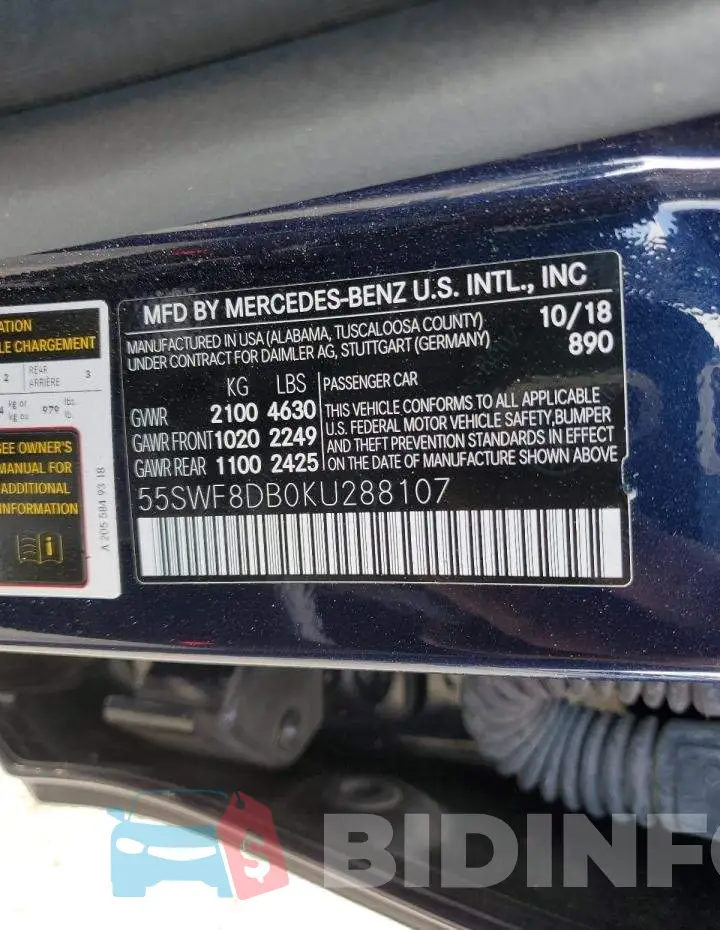 55SWF8DB0KU288107 Photo# 12