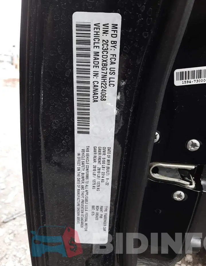2C3CDXBG7NH224068 Photo# 12