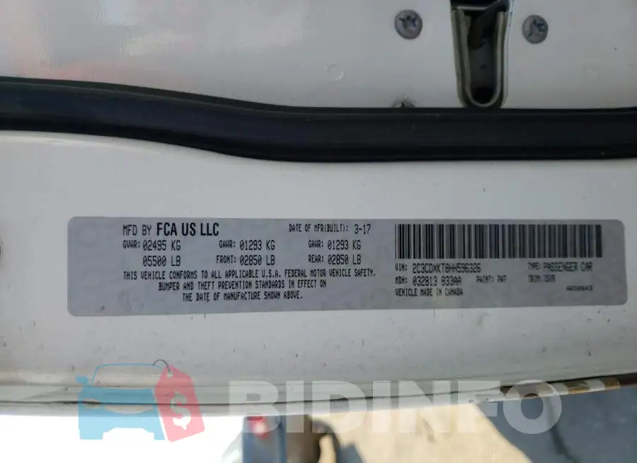 2C3CDXKT8HH596326 Photo# 12