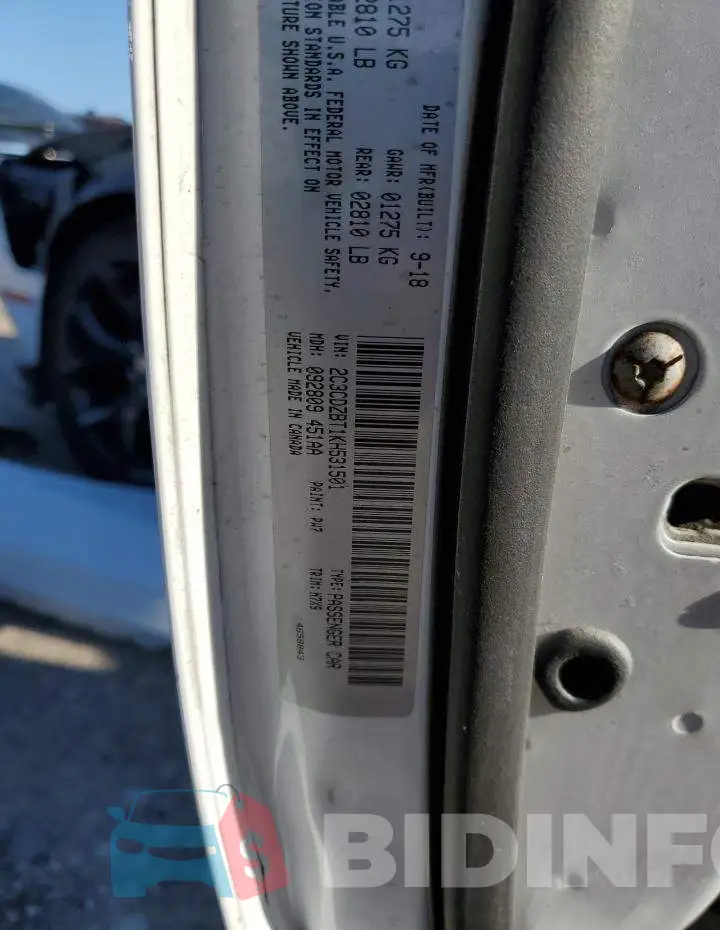 2C3CDZBT1KH531501 Photo# 13