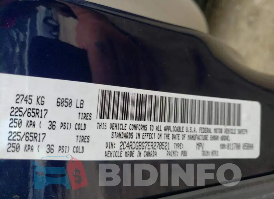 2C4RDGBG7ER278521 Photo# 10