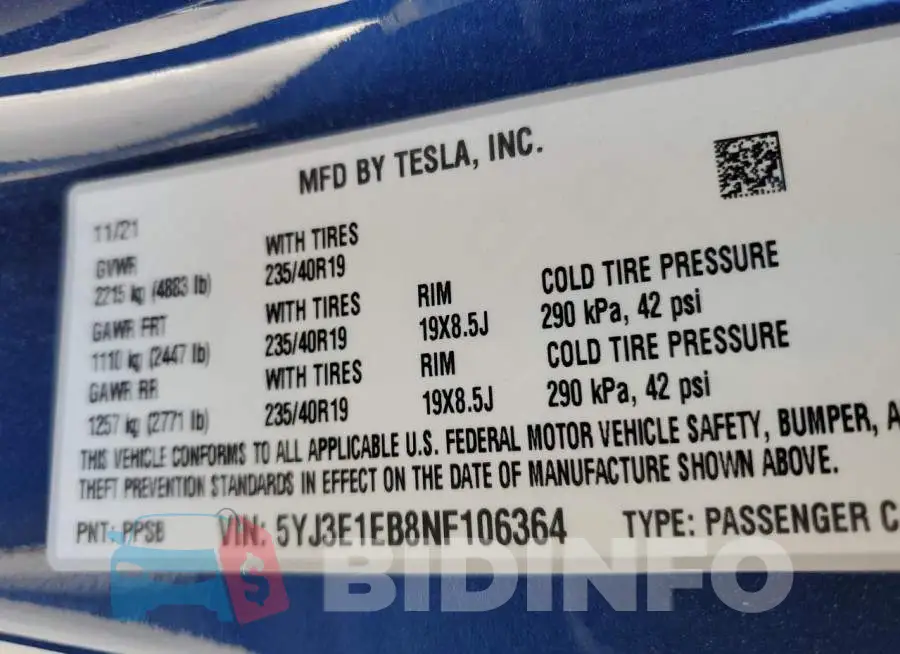 5YJ3E1EB8NF106364 Photo# 10