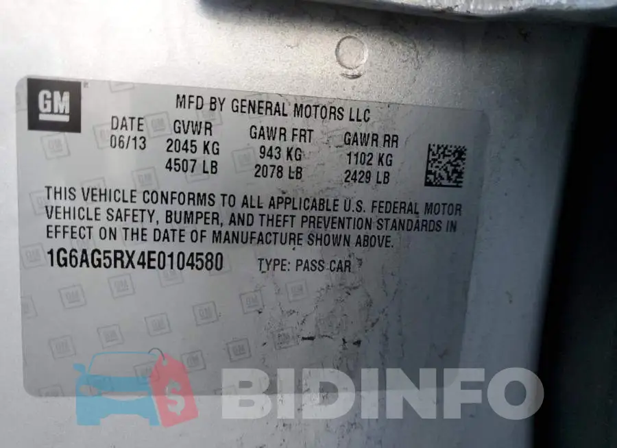1G6AG5RX4E0104580 Photo# 12