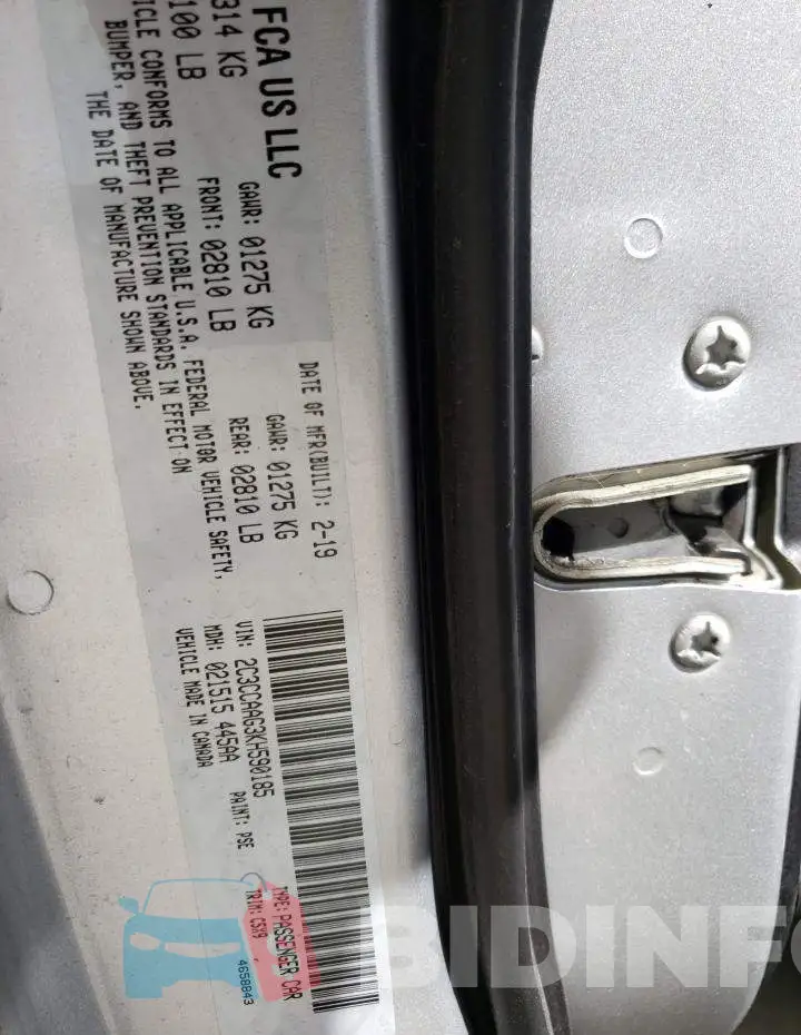 2C3CCAAG3KH590185 Photo# 10