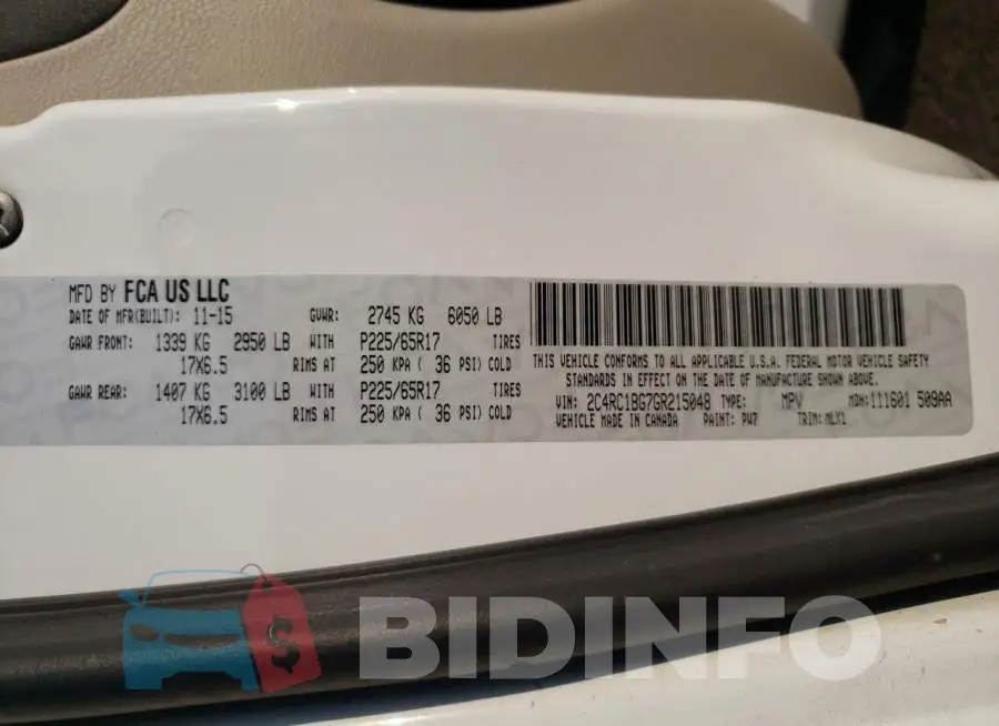 2C4RC1BG7GR215048 Photo# 10