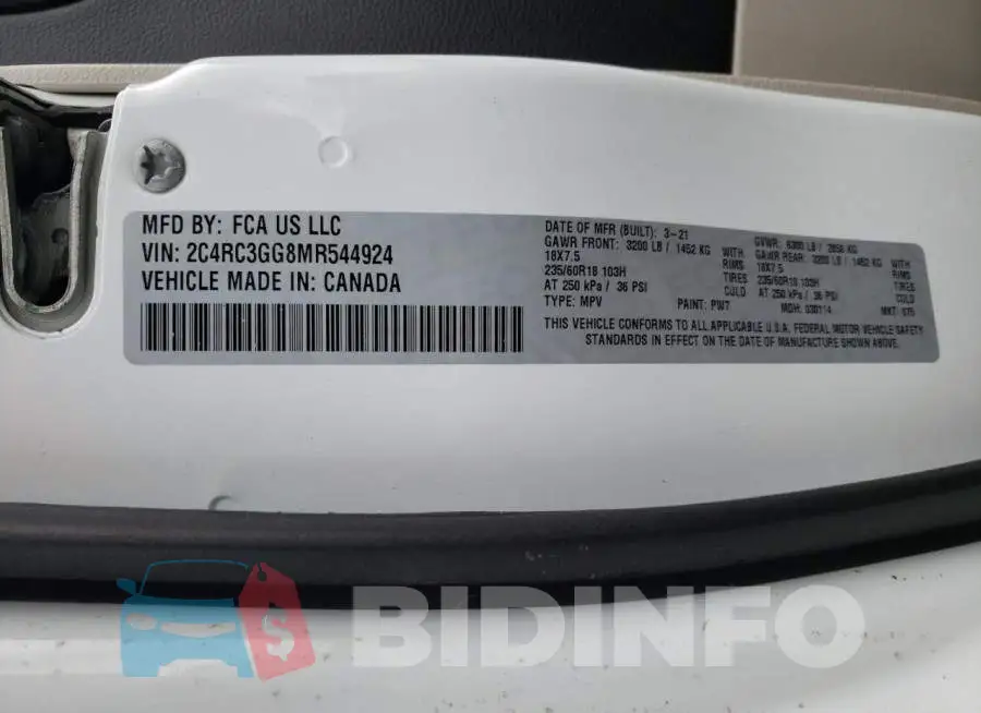 2C4RC3GG8MR544924 Photo# 14