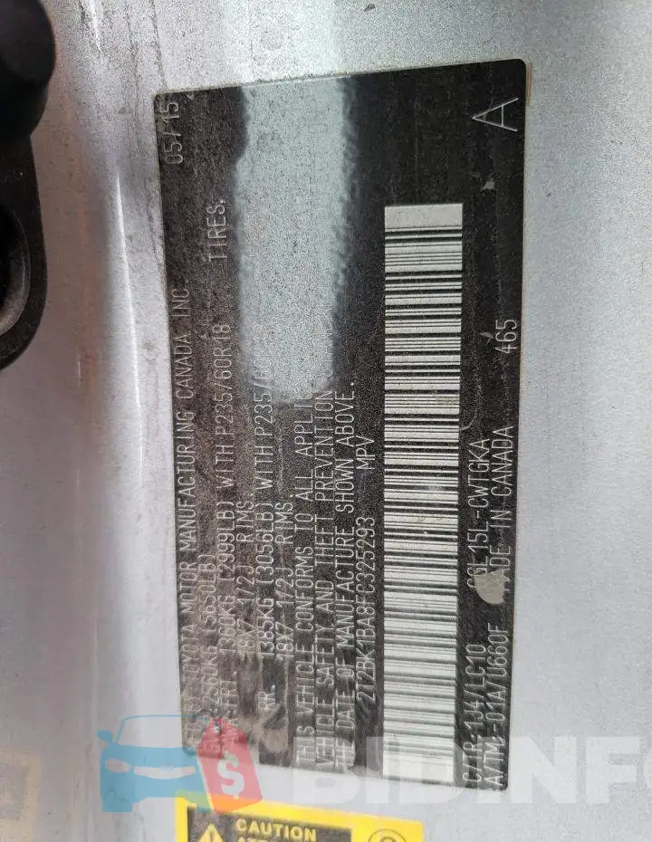 2T2BK1BA8FC325293 Photo# 10
