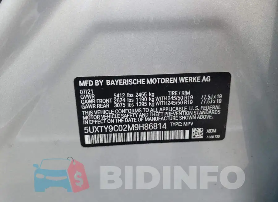5UXTY9C02M9H86814 Photo# 10
