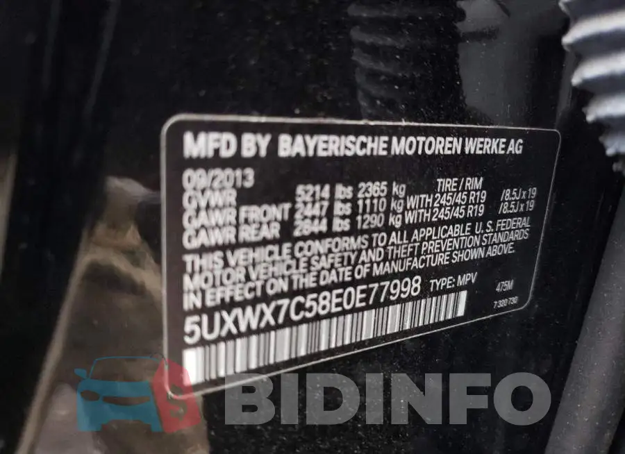 5UXWX7C58E0E77998 Photo# 13