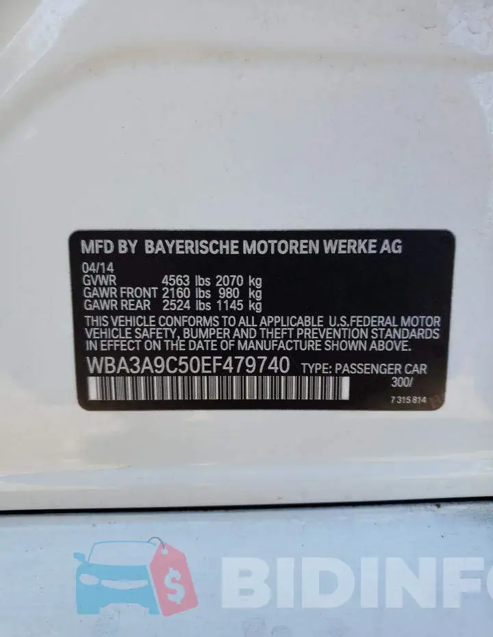 WBA3A9C50EF479740 Photo# 13