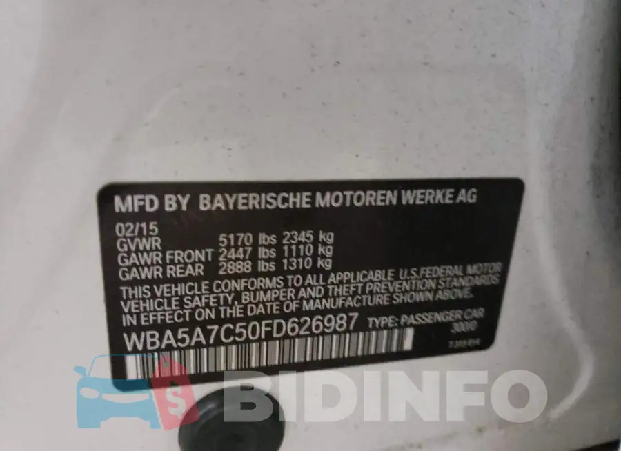 WBA5A7C50FD626987 Photo# 12