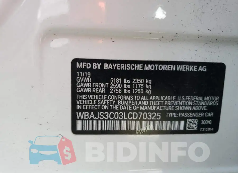 WBAJS3C03LCD70325 Photo# 10
