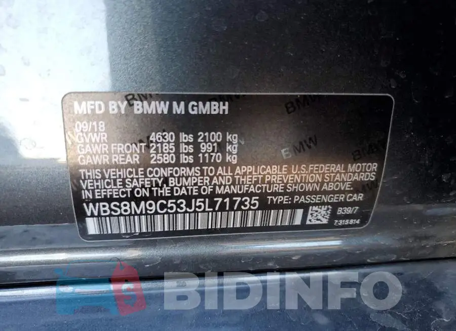 WBS8M9C53J5L71735 Photo# 12