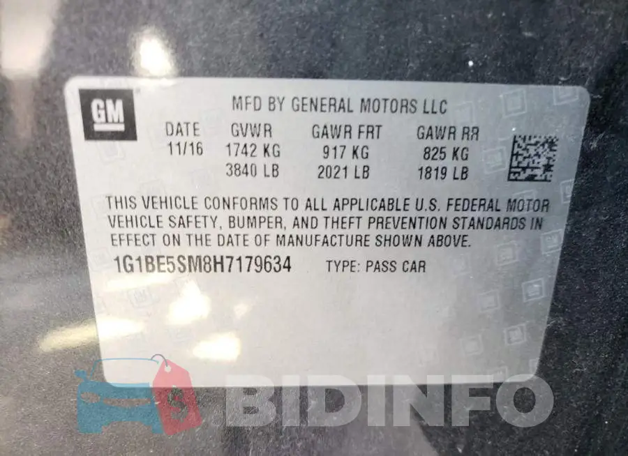 1G1BE5SM8H7179634 Photo# 12