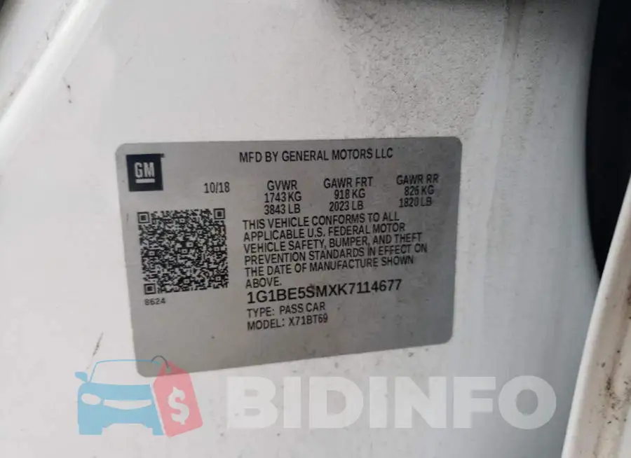 1G1BE5SMXK7114677 Photo# 12